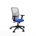 Motilla sincro malla blanca bali azul brazos 2D base piramidal  ruedas 65mm nailon