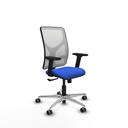Motilla sincro malla blanca bali azul brazos 2D base aluminio  ruedas 65mm engomadas
