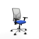 Motilla sincro malla blanca bali azul brazos 3D base aluminio  ruedas 65mm nailon