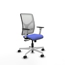 Motilla sincro malla blanca bali azul claro brazos blancos base blanca  ruedas 65mm nailon