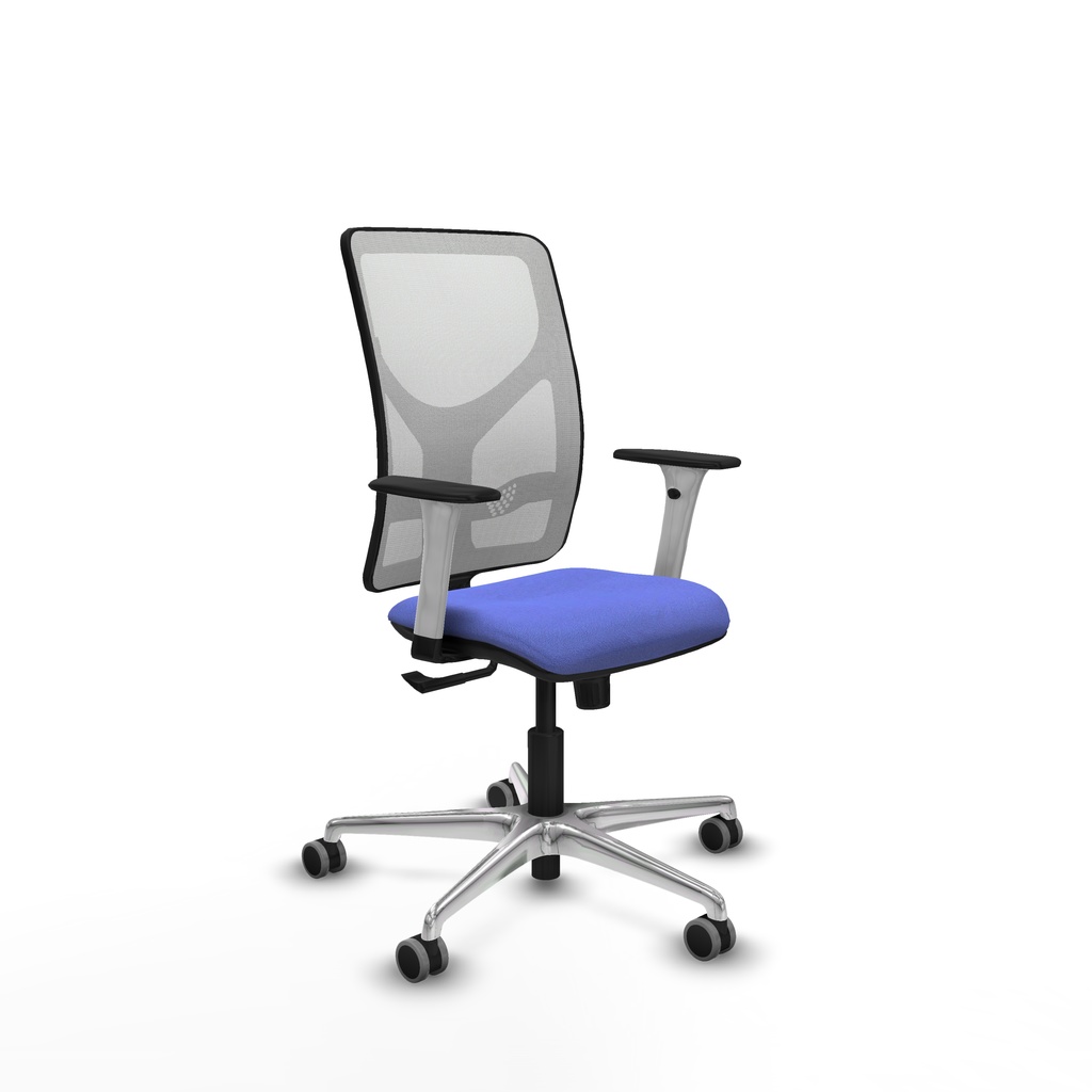 Motilla sincro malla blanca bali azul claro brazos blancos base aluminio  ruedas 65mm engomadas