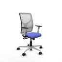 Motilla sincro malla blanca bali azul claro brazos blancos base aluminio  ruedas 65mm nailon