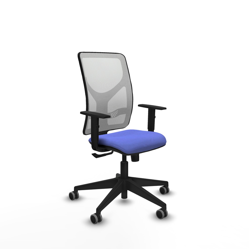 Motilla sincro malla blanca bali azul claro brazos 1D base piramidal  ruedas 65mm engomadas