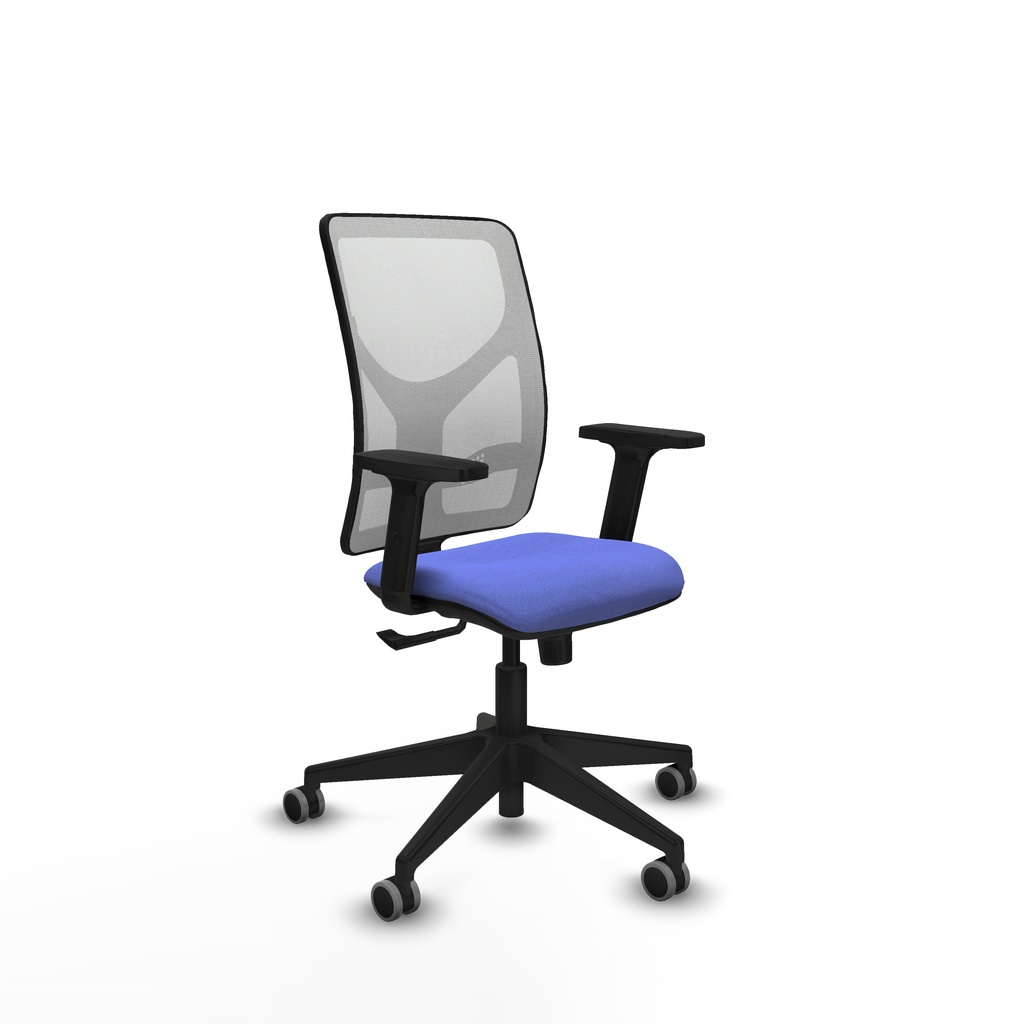 Motilla sincro malla blanca bali azul claro brazos 2D base piramidal  ruedas 65mm engomadas