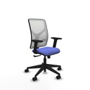 Motilla sincro malla blanca bali azul claro brazos 2D base piramidal  ruedas 65mm nailon