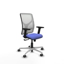 Motilla sincro malla blanca bali azul claro brazos 2D base aluminio  ruedas 65mm engomadas