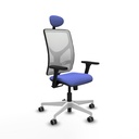 Motilla sincro malla blanca bali azul claro brazos 3D base blanca cabecero fijo ruedas 65mm engomadas