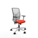Motilla sincro malla blanca bali naranja oscuro brazos blancos base blanca  ruedas 65mm nailon