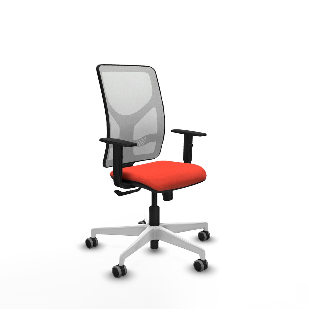 Motilla sincro malla blanca bali naranja oscuro brazos 1D base blanca  ruedas 65mm engomadas