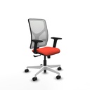 Motilla sincro malla blanca bali naranja oscuro brazos 2D base blanca  ruedas 65mm nailon