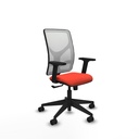 Motilla sincro malla blanca bali naranja oscuro brazos 2D base piramidal  ruedas 65mm nailon