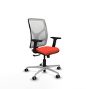 Motilla sincro malla blanca bali naranja oscuro brazos 2D base aluminio  ruedas 65mm engomadas