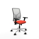 Motilla sincro malla blanca bali naranja oscuro brazos 3D base blanca  ruedas 65mm nailon
