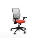Motilla sincro malla blanca bali naranja oscuro brazos 3D base piramidal  ruedas 65mm engomadas