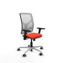 Motilla sincro malla blanca bali naranja oscuro brazos 3D base aluminio  ruedas 65mm engomadas