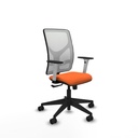 Motilla sincro malla blanca bali naranja brazos blancos base piramidal  ruedas 65mm nailon