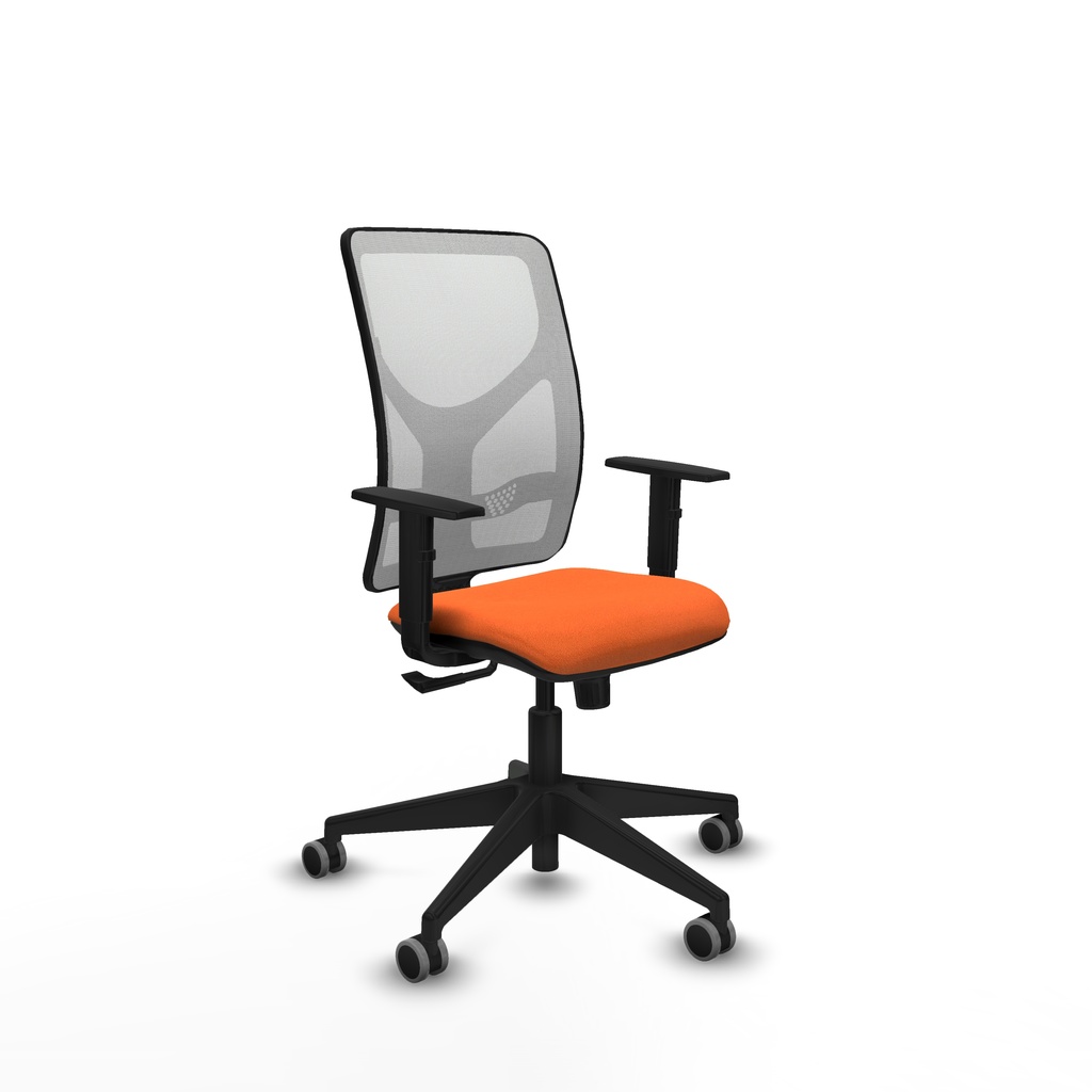 Motilla sincro malla blanca bali naranja brazos 1D base piramidal  ruedas 65mm engomadas