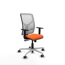 Motilla sincro malla blanca bali naranja brazos 1D base aluminio  ruedas 65mm engomadas