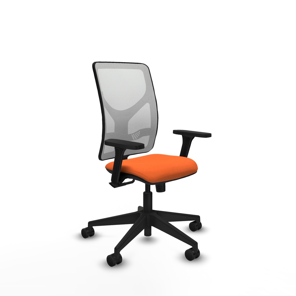 Motilla sincro malla blanca bali naranja brazos 3D base piramidal  ruedas 65mm nailon