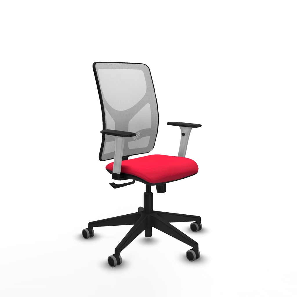 Motilla sincro malla blanca bali rojo brazos blancos base piramidal  ruedas 65mm engomadas