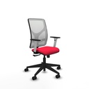 Motilla sincro malla blanca bali rojo brazos blancos base piramidal  ruedas 65mm nailon