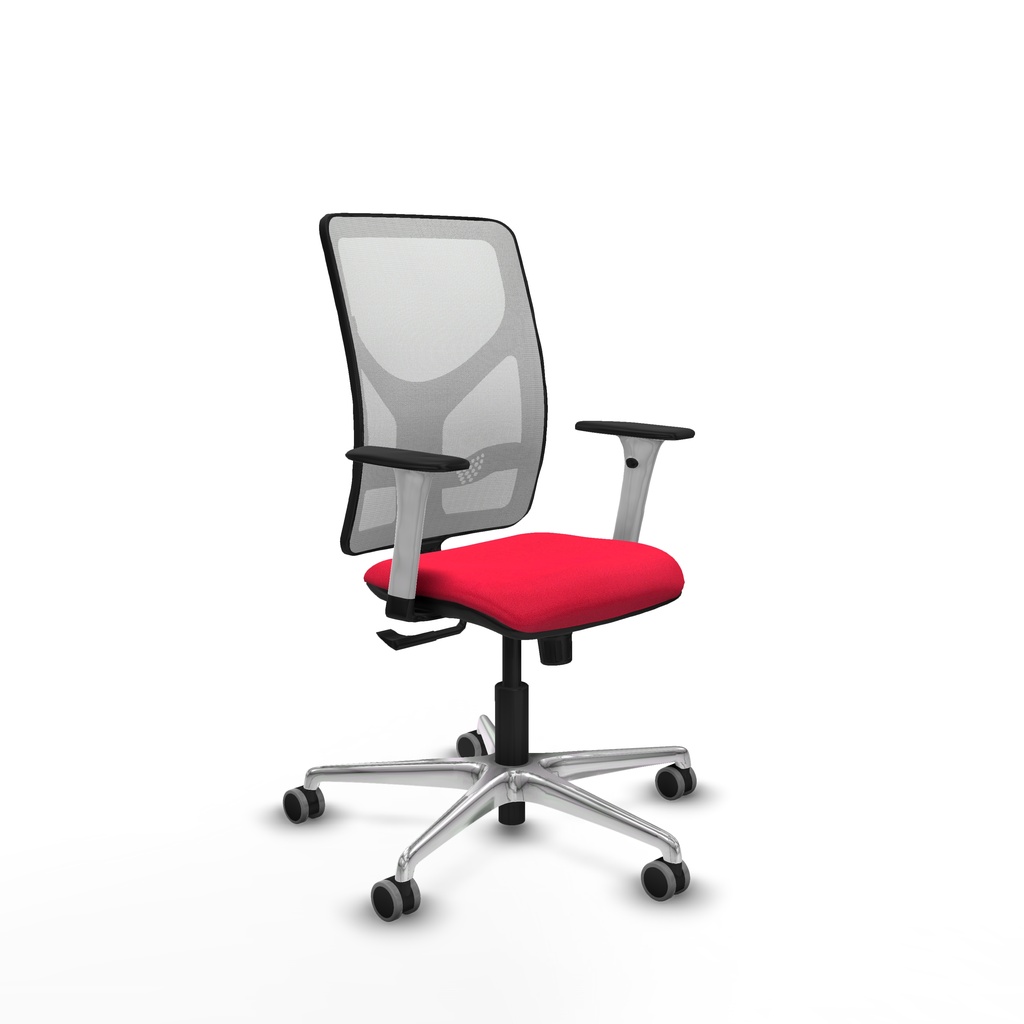 Motilla sincro malla blanca bali rojo brazos blancos base aluminio  ruedas 65mm engomadas
