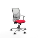 Motilla sincro malla blanca bali rojo brazos blancos base aluminio  ruedas 65mm engomadas