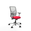Motilla sincro malla blanca bali rojo brazos blancos base aluminio  ruedas 65mm nailon