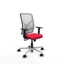 Motilla sincro malla blanca bali rojo brazos 1D base aluminio  ruedas 65mm nailon