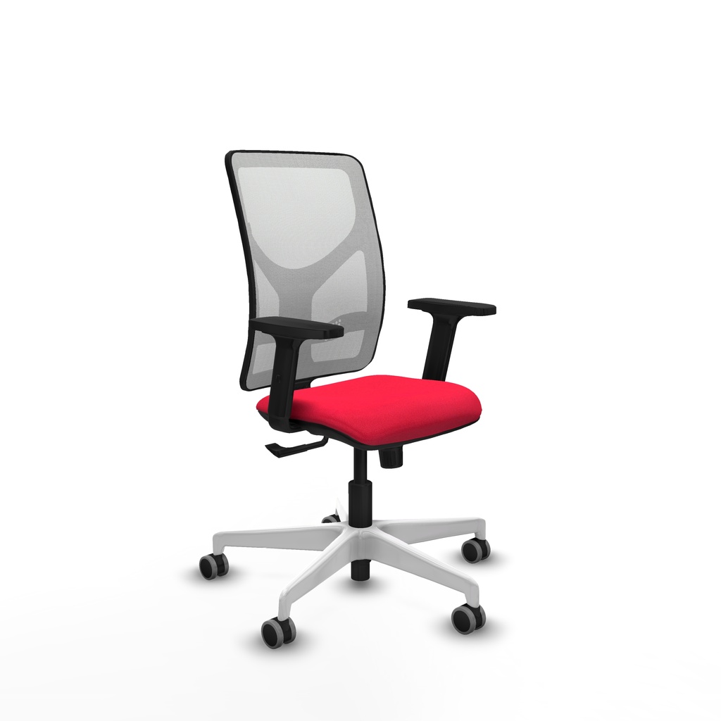 Motilla sincro malla blanca bali rojo brazos 2D base blanca  ruedas 65mm engomadas