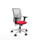 Motilla sincro malla blanca bali rojo brazos 2D base blanca  ruedas 65mm nailon