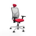 Motilla sincro malla blanca bali rojo brazos 3D base blanca cabecero fijo ruedas 65mm engomadas