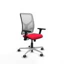 Motilla sincro malla blanca bali rojo brazos 3D base aluminio  ruedas 65mm engomadas