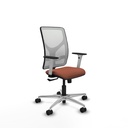 Motilla sincro malla blanca bali marrón brazos blancos base aluminio  ruedas 65mm nailon