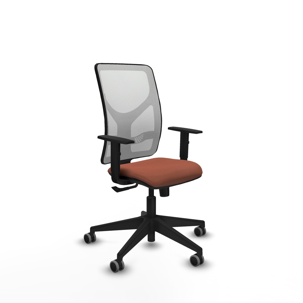 Motilla sincro malla blanca bali marrón brazos 1D base piramidal  ruedas 65mm engomadas
