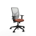 Motilla sincro malla blanca bali marrón brazos 1D base piramidal  ruedas 65mm nailon