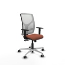 Motilla sincro malla blanca bali marrón brazos 1D base aluminio  ruedas 65mm engomadas