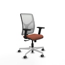 Motilla sincro malla blanca bali marrón brazos 2D base blanca  ruedas 65mm engomadas