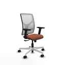 Motilla sincro malla blanca bali marrón brazos 2D base blanca  ruedas 65mm nailon