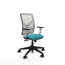 Motilla sincro malla blanca bali turquesa brazos blancos base piramidal  ruedas 65mm nailon