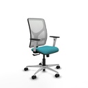 Motilla sincro malla blanca bali turquesa brazos blancos base aluminio  ruedas 65mm nailon