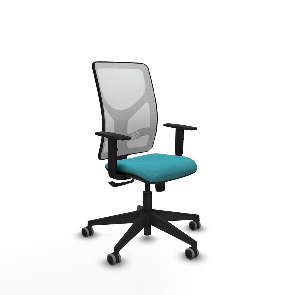 Motilla sincro malla blanca bali turquesa brazos 1D base piramidal  ruedas 65mm engomadas