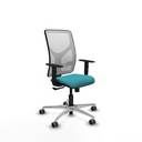 Motilla sincro malla blanca bali turquesa brazos 1D base aluminio  ruedas 65mm engomadas