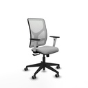 Motilla sincro malla blanca bali gris claro brazos blancos base piramidal  ruedas 65mm engomadas