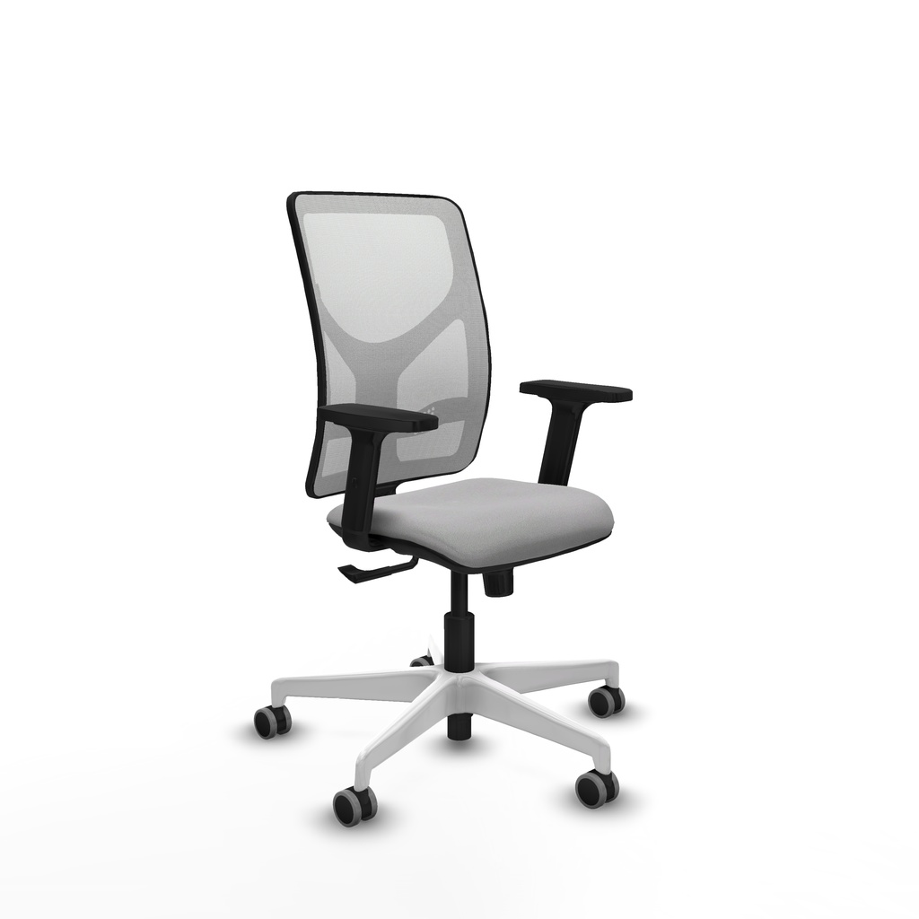 Motilla sincro malla blanca bali gris claro brazos 2D base blanca  ruedas 65mm engomadas