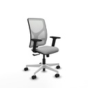 Motilla sincro malla blanca bali gris claro brazos 2D base blanca  ruedas 65mm nailon
