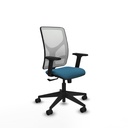Motilla sincro malla blanca bali verde petroleo brazos 2D base piramidal  ruedas 65mm nailon