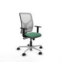 Motilla sincro malla blanca bali verde esmeralda brazos 1D base aluminio  ruedas 65mm nailon