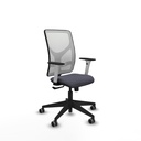 Motilla sincro malla blanca bali gris oscuro brazos blancos base piramidal  ruedas 65mm engomadas