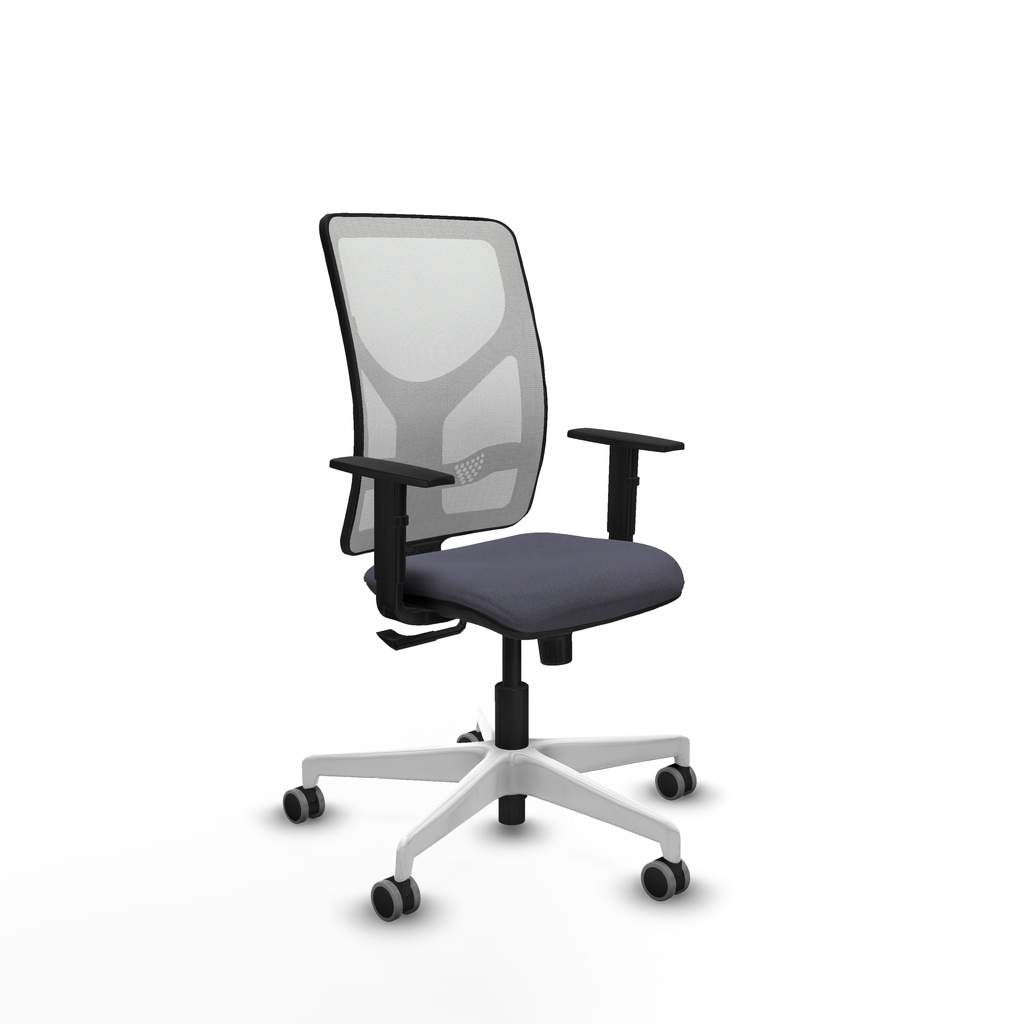 Motilla sincro malla blanca bali gris oscuro brazos 1D base blanca  ruedas 65mm engomadas